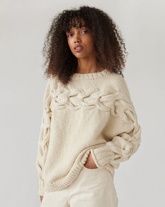 Jūra Alpaca Wool & Cotton Sweater Naked Oat Milk