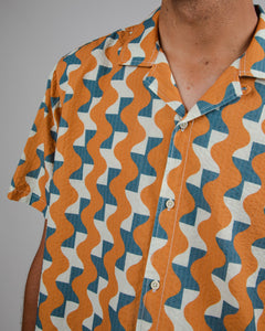 Aloha Big Tiles Shirt Ochre