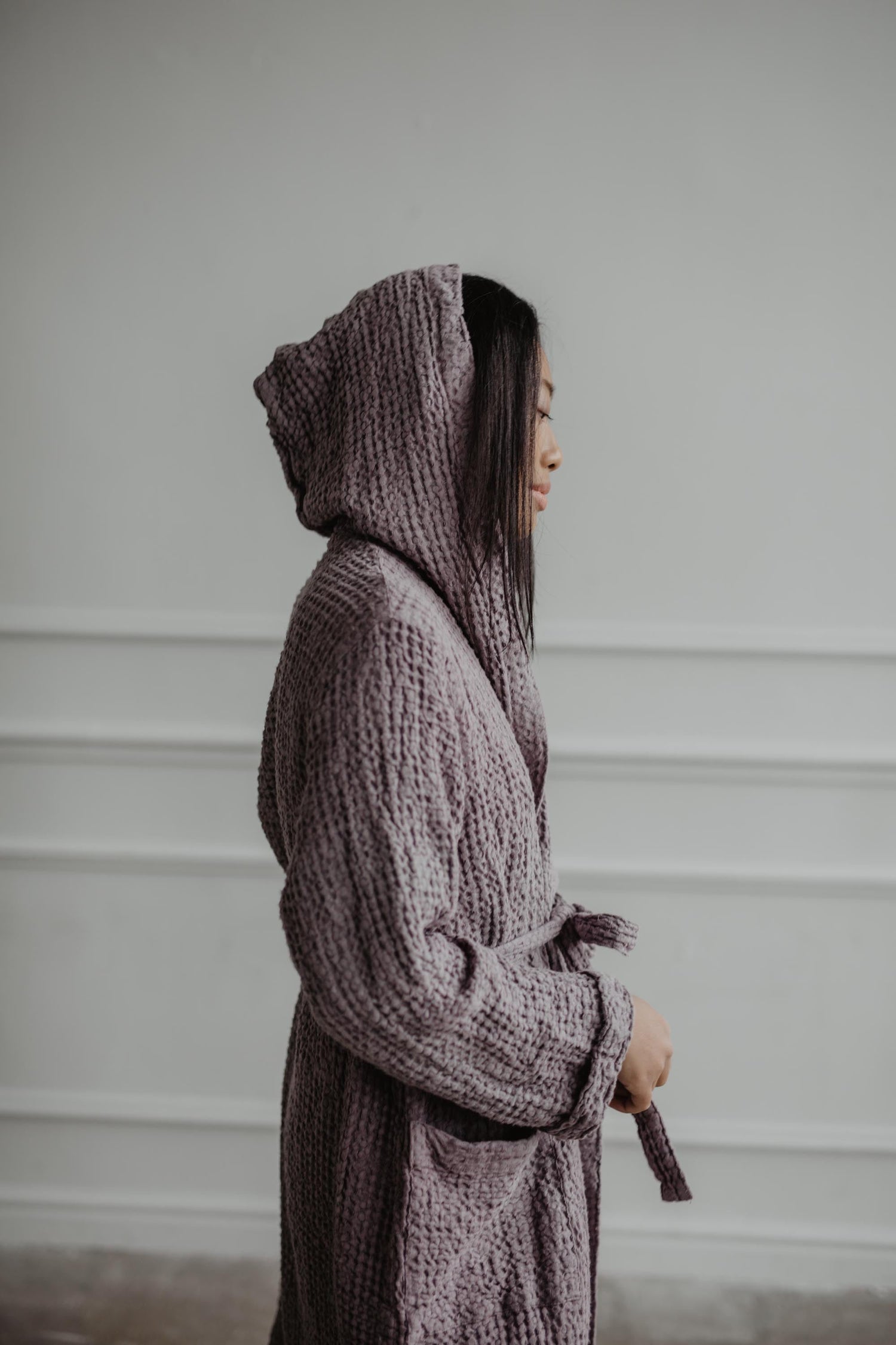 Snuggle Waffle Linen Bathrobe