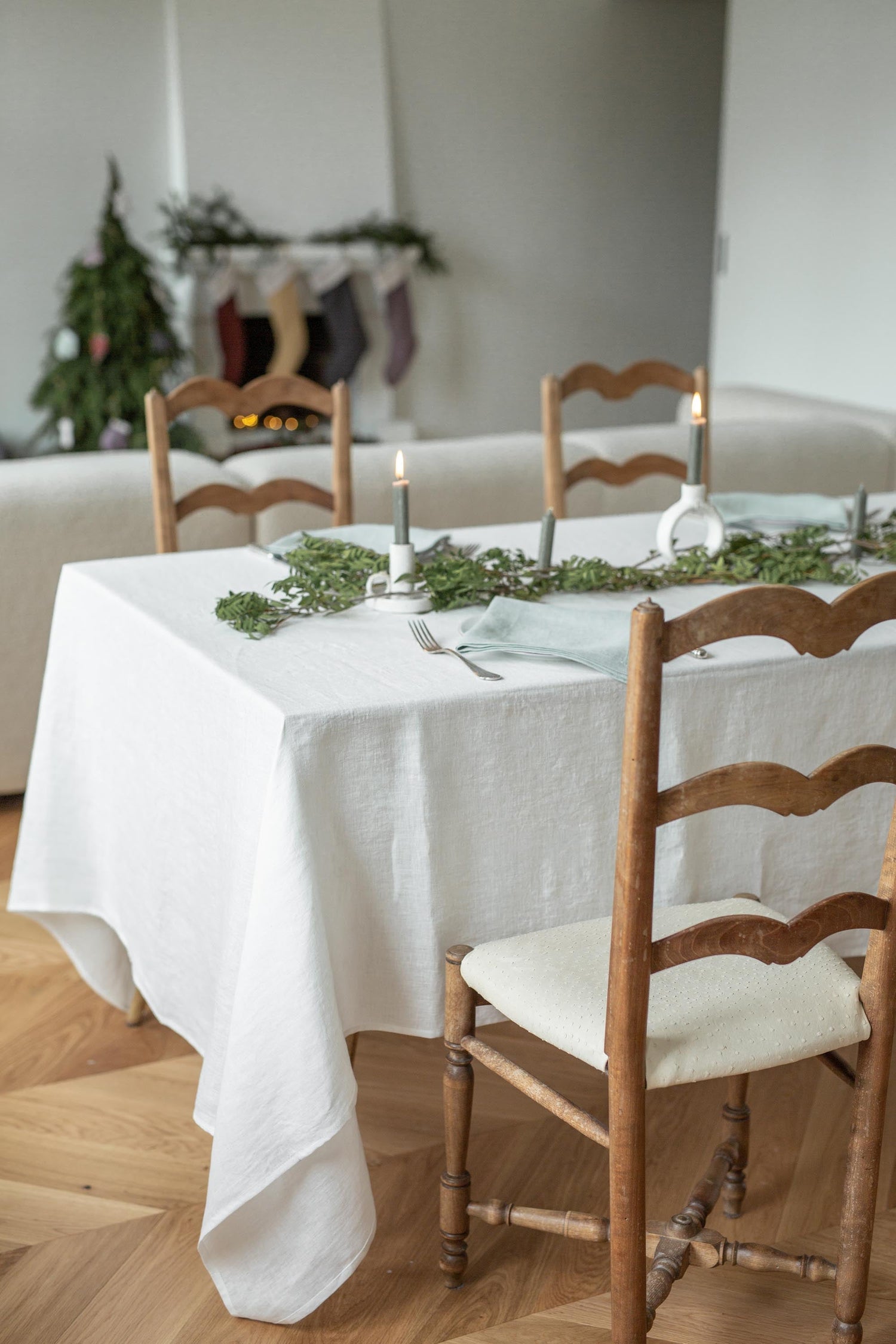 Linen Tablecloth White