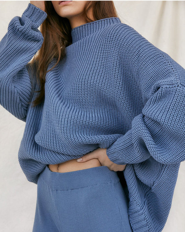 Laumės Merino Wool Sweater Baltic Blue