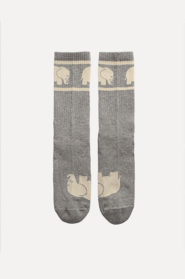 Grey Organic Cotton Athletic Socks
