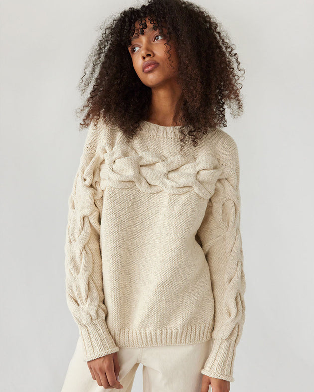Jūra Alpaca Wool & Cotton Sweater Naked Oat Milk