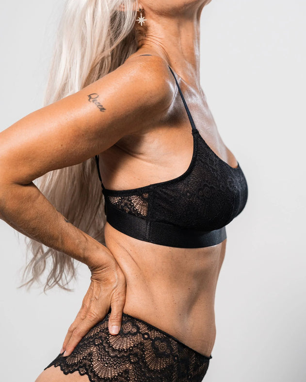 Lace Scoop Bralette Saboteur Black