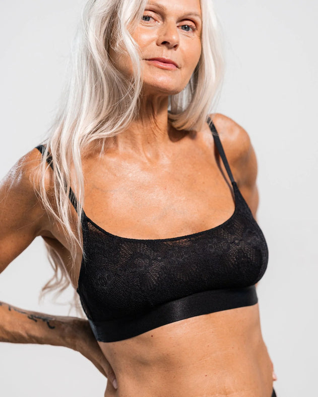 Lace Scoop Bralette Saboteur Black