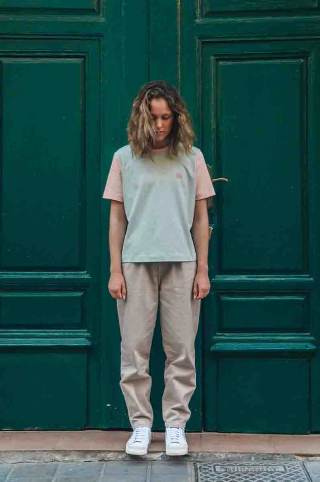 Women's Color Block T-Shirt Mint Green