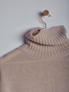Ada Cashmere Knitted Turtleneck Sweater Ecru