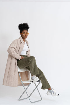 Willow Quilted Coat Ashy Beige
