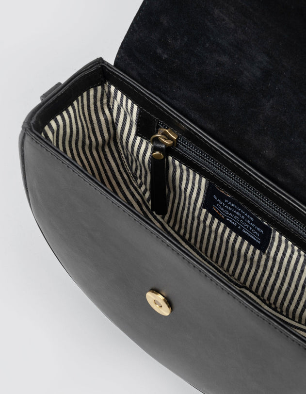 Ava Black Classic Leather Bag
