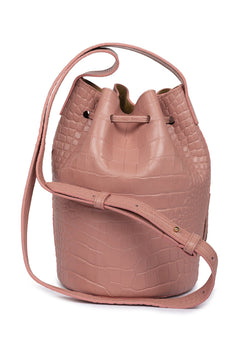 Leandra Mini Bucket Bag Croco Soft Pink