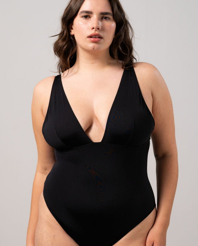 Plunge Swimsuit Black