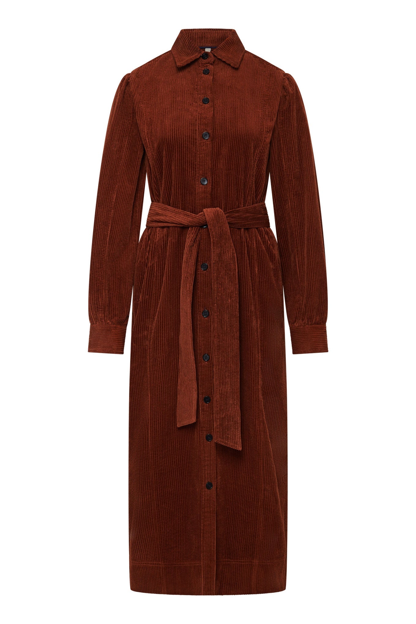 Reina Cotton Cord Dress Chestnut