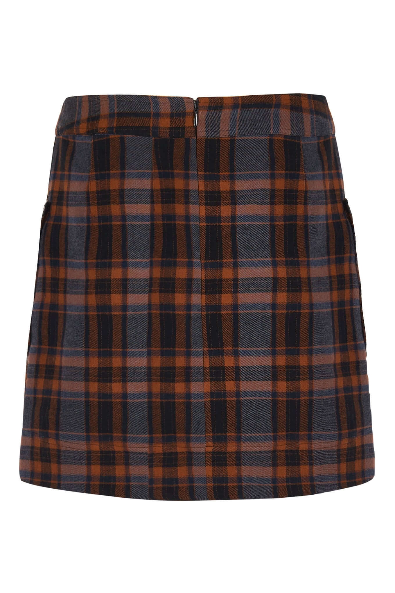 Suki Cotton Mini Skirt Tobacco Check