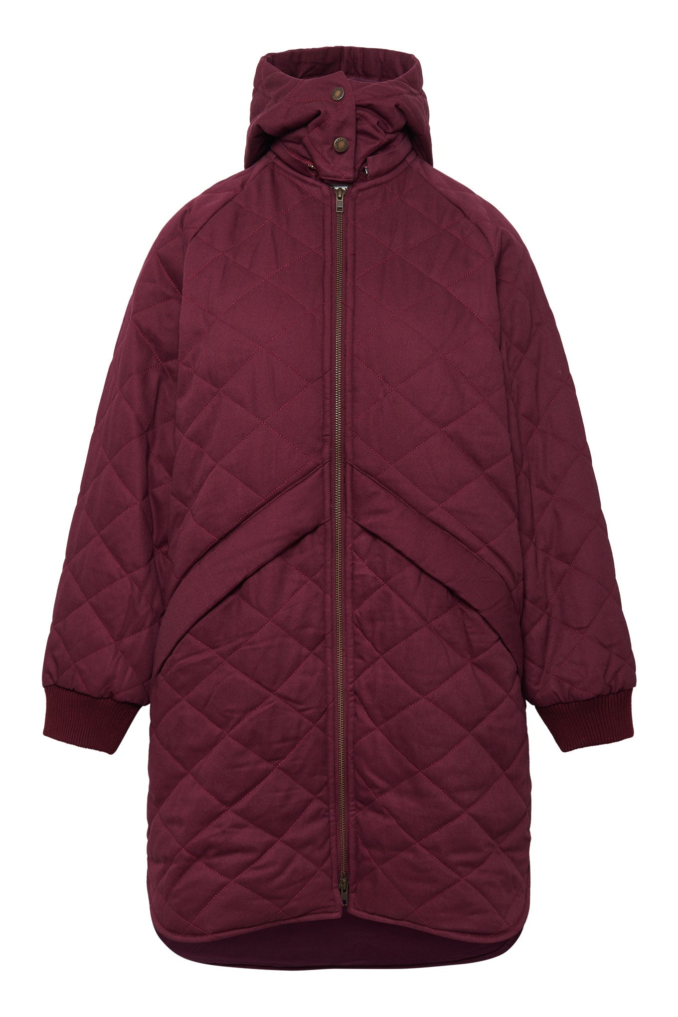 Daniella Cotton Coat Wine Red