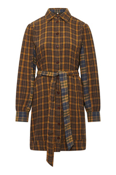 Ruby Cotton Flannel Dress Patchwork Check