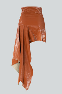 Brique Asymmetrical Mini Skirt Brown