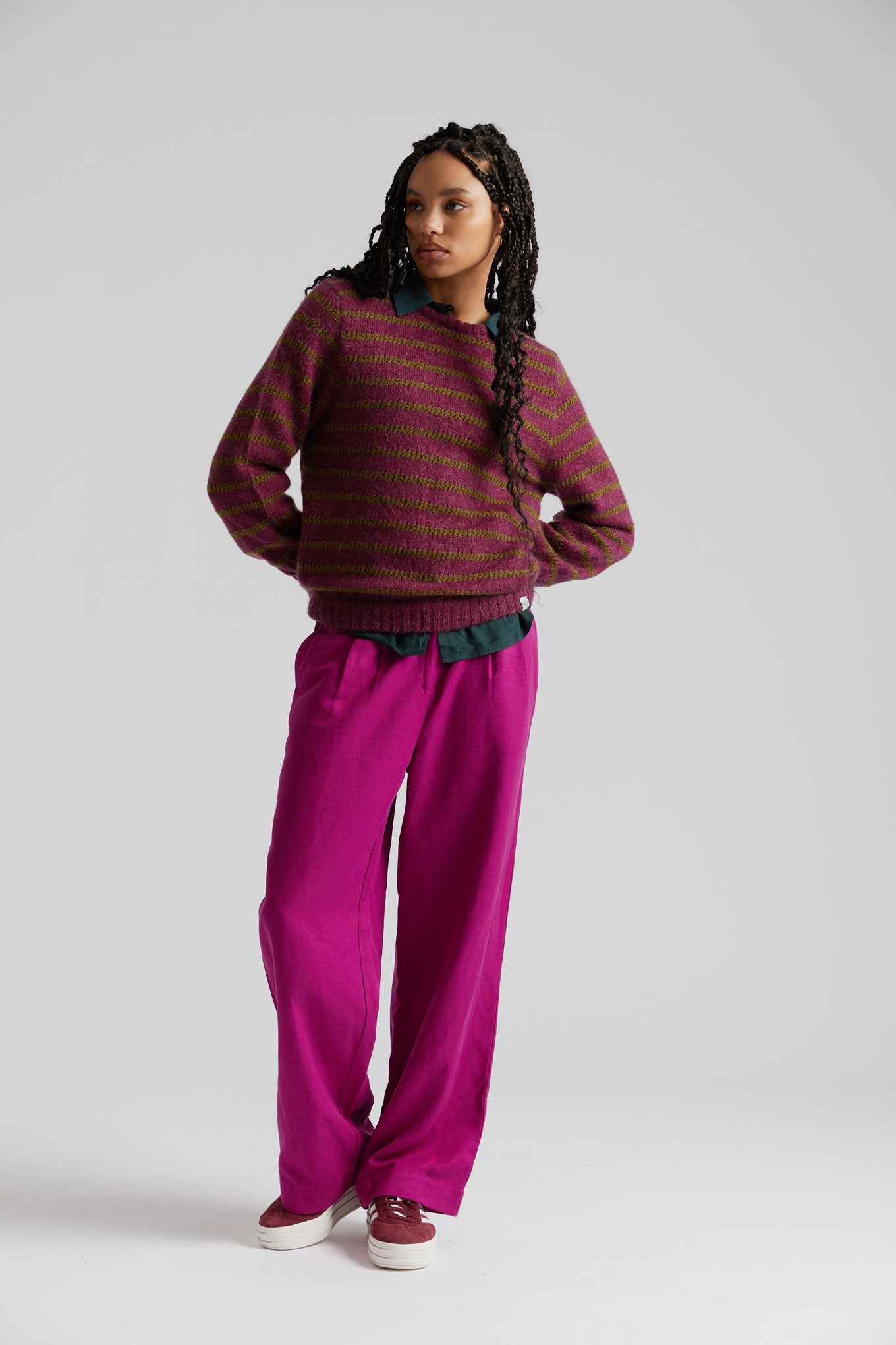 Mira Tencel Linen Trouser Fuschia Pink