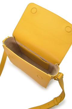 Squere Leather Shoulder Bag Mustard