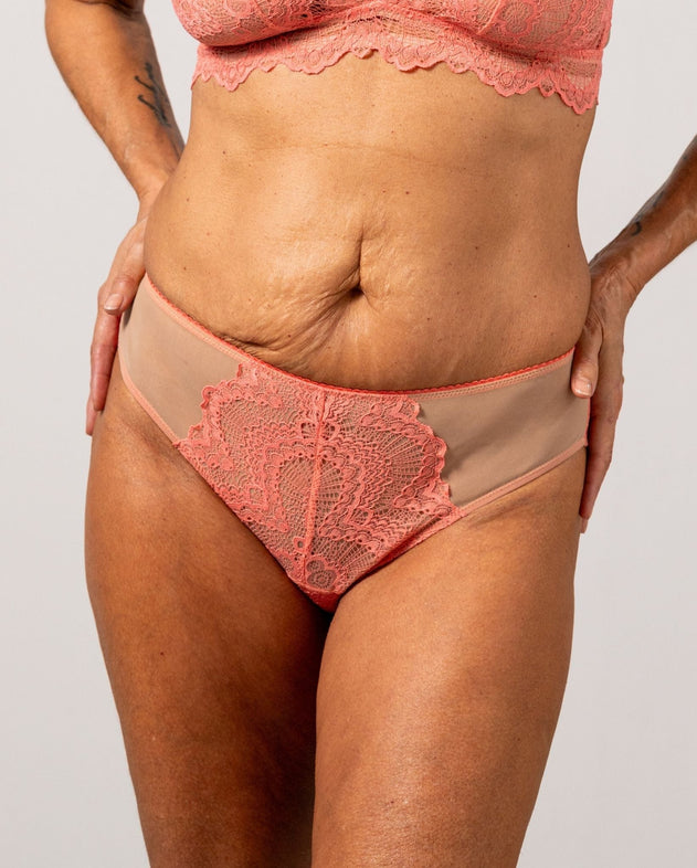 Lace Cheeky Coral/Sand