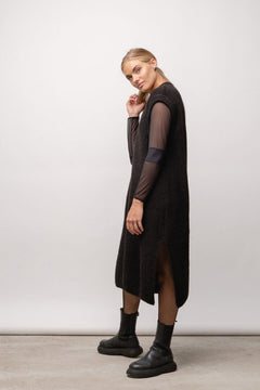 Hilda Knitted Vest Dress Black