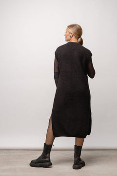 Hilda Knitted Vest Dress Black