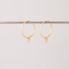 Spike Hoop Charms Solid Gold