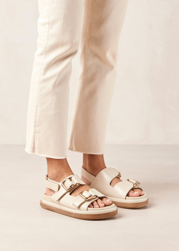 Harper Leather Sandals Cream