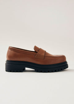 Obsidian Leather Loafers Brown