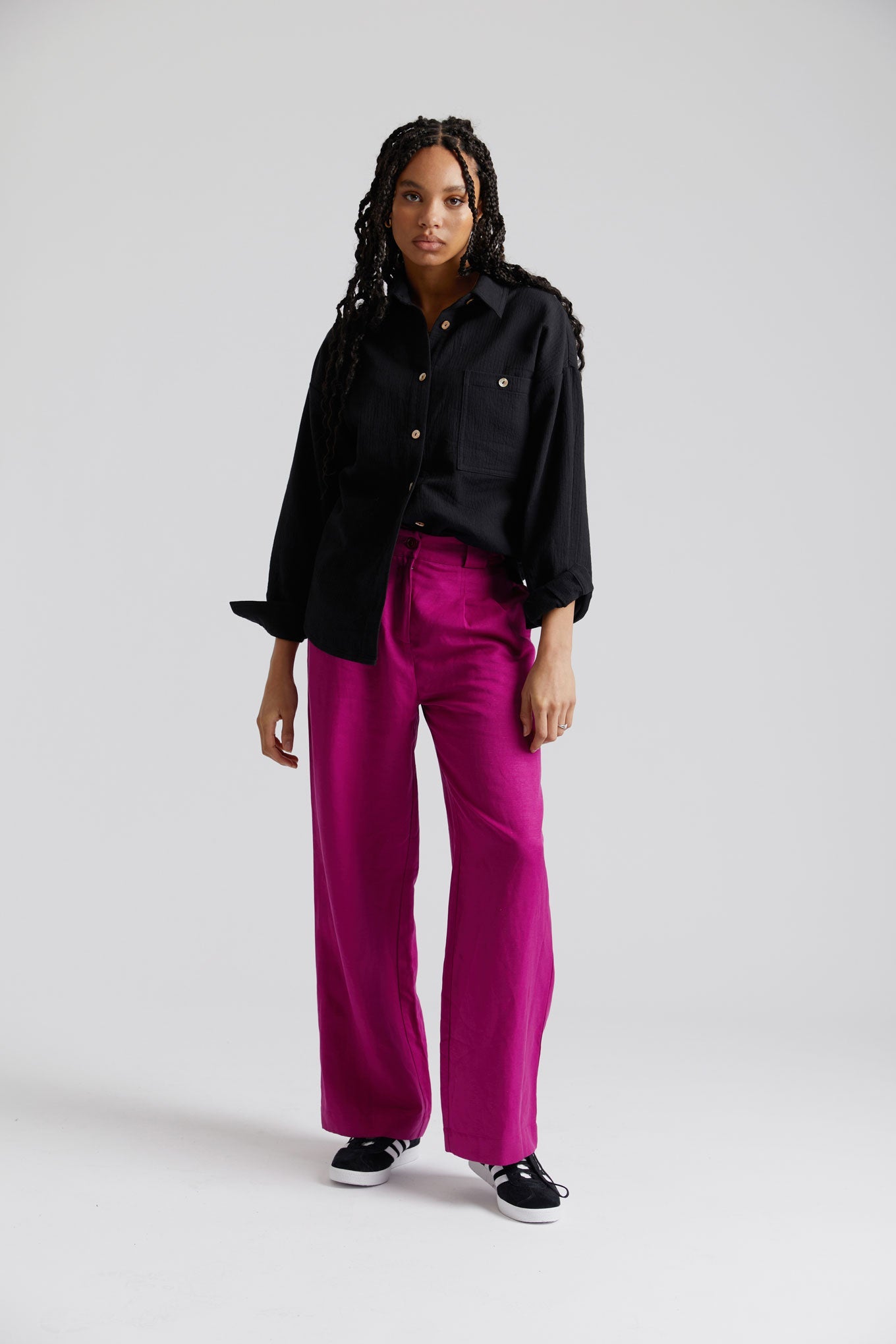 Mira Tencel Linen Trouser Fuschia Pink