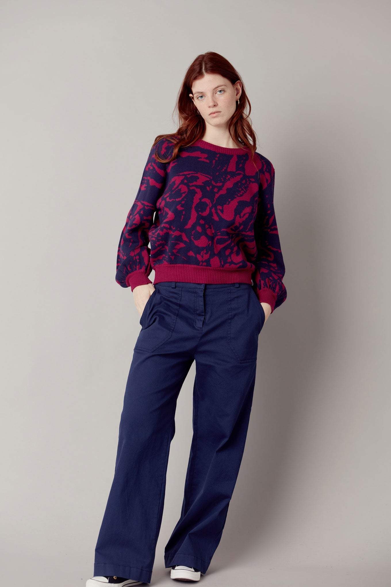 Fischer Cotton Twill Trouser Dark Navy