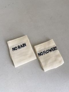 No Rain No Flowers Socks White
