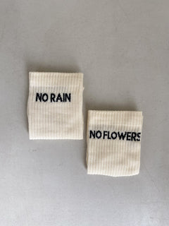 No Rain No Flowers Socks White