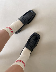 Red Sporty Socks White