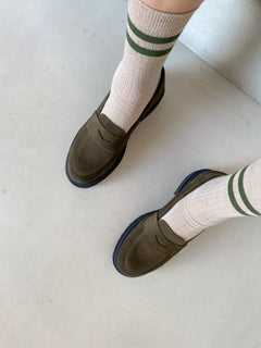 Merino Socks Sand/Green