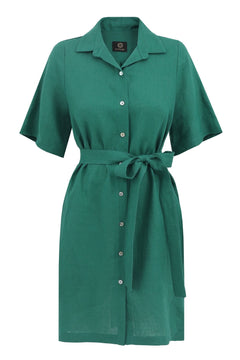 Soleil Linen Dress Green