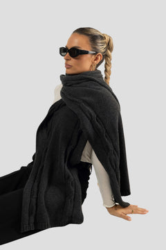 Henry Knitted Scarf Anthracite Grey