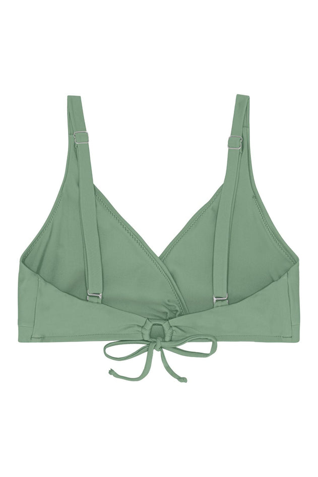 Istana Draped Bikini Top Army