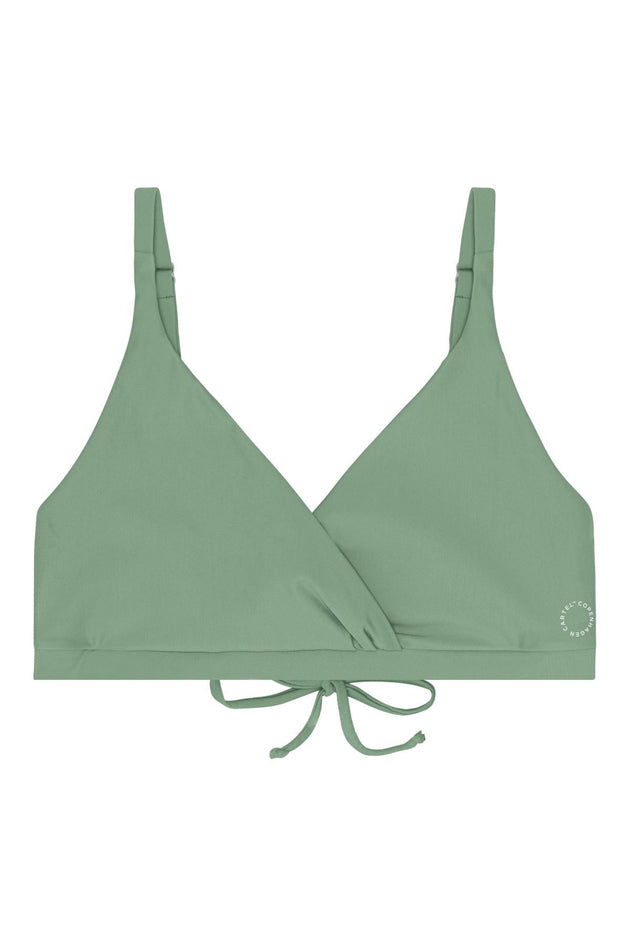 Istana Draped Bikini Top Army