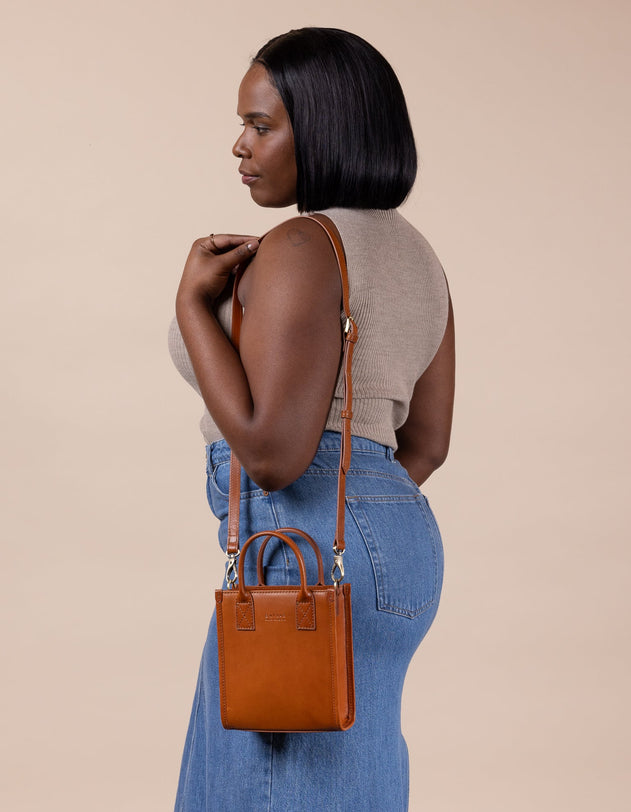 Jackie Classic Leather Mini Bag Cognac