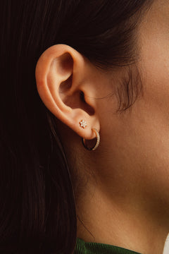 Zirconia Hoopie Earrings Gold