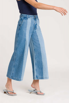 Lilibet Cropped Jeans Blue Reef Panel