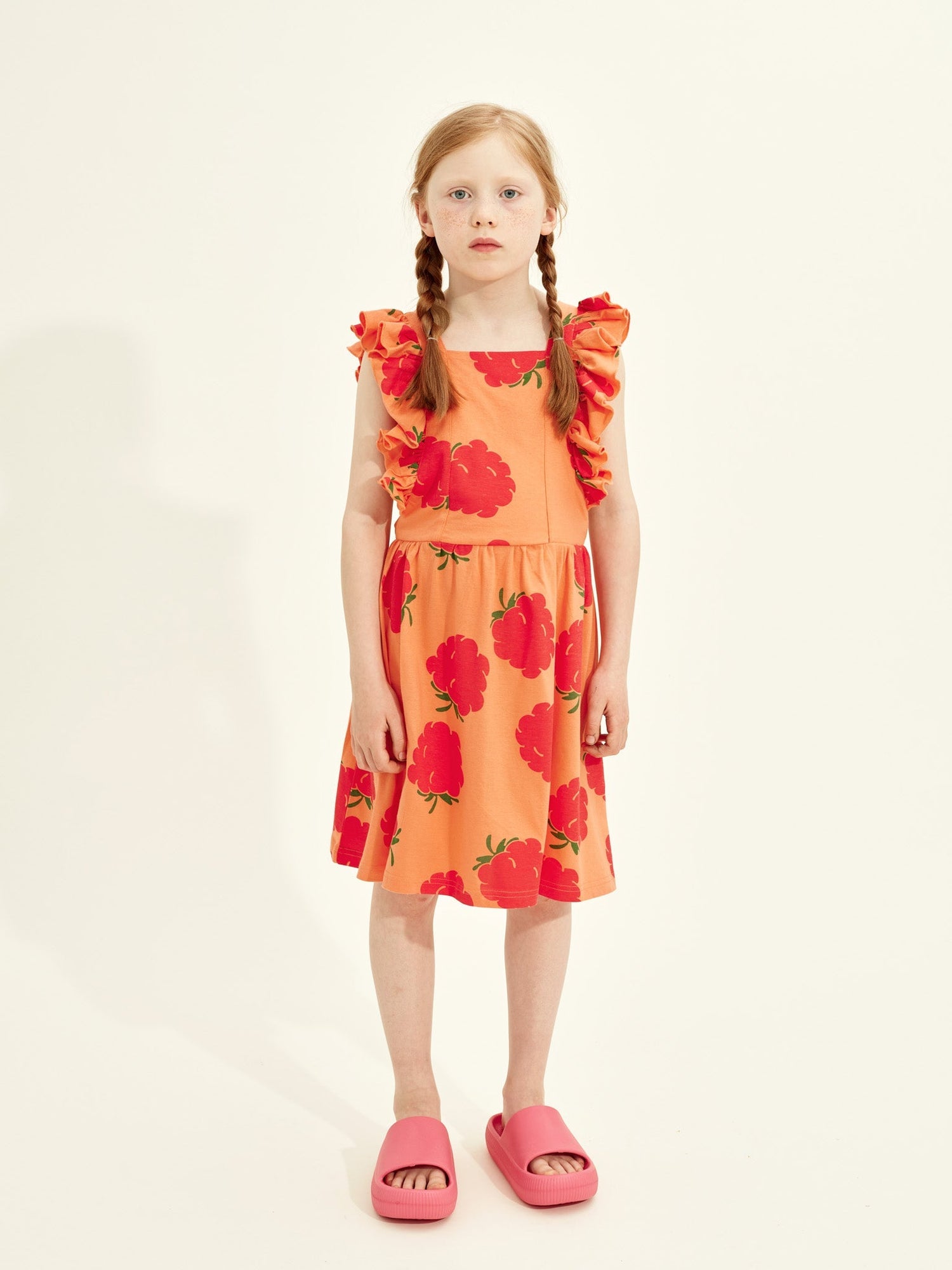 Kids' Raspberry Pinafore Dress