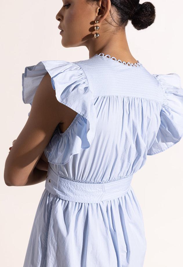 Paradise Cove Midi Dress Sky Way Blue