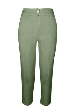 Ribbed Back Linen Tapered Pants