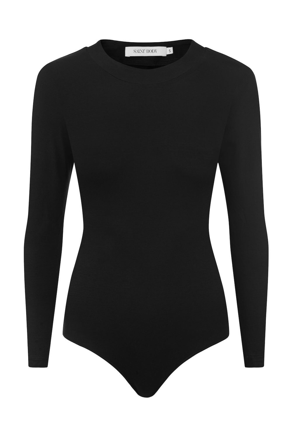 Plain Neck Bodysuit Black