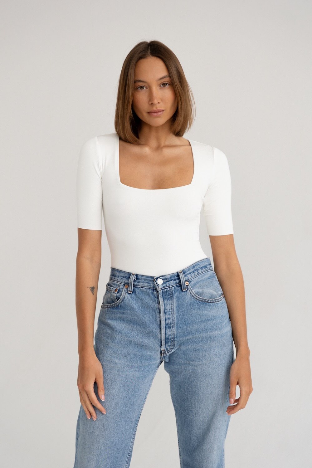 Body With Square Neckline Ecru