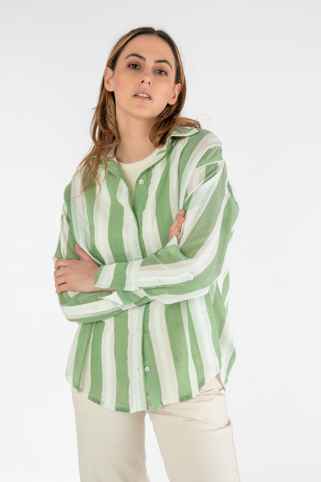 Striped Blouse Green/White