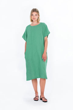 Taivas Linen Dress Green