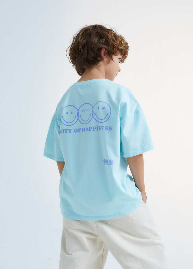 Smiley Kids' T-Shirt Light Blue