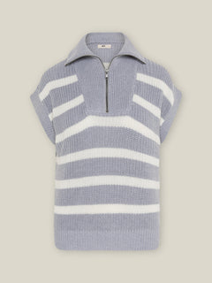 Knitted Troyer With Stripes In Cotton